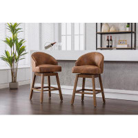 Hokku Designs Bar Stools Set of 2 Counter Height Chairs with Footrest for Kitchen