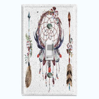 WorldAcc Indian Native Dream Catcher Feather Arrows 1 -Gang Toggle Light Switch Wall Plate