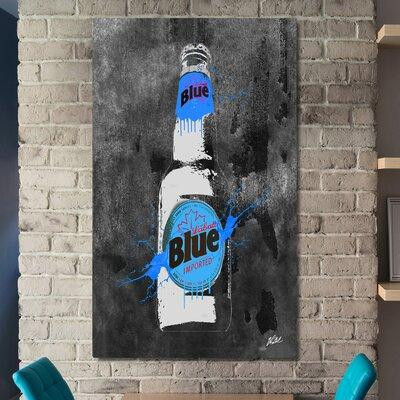 Made in Canada - Picture Perfect International 'Drink Labatt Blue Bottle Inverted' by PPI Studio Graphic Art on Wrapped  in Arts & Collectibles