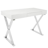 Brayden Studio Lustre Contemporary Desk In White By Lumisource