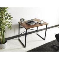Inbox Zero Furnish Home Store Lator Black Metal Frame Wooden Top Small Writing And Computer Desk
