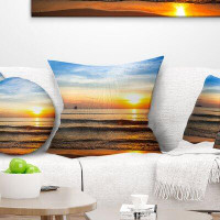 East Urban Home Fascinating Sunset over Clam Beach Pillow