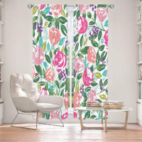 East Urban Home Lined Window Curtains 2-panel Set for Window Size by Metka Hiti - Fresh Flowers