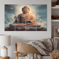 Dakota Fields Statue Of Buddha - Buddhism Wall Art Living Room - 4 Panels