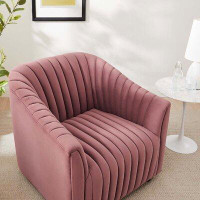 Modway Announce Performance Velvet Channel Tufted Armchair In Pink