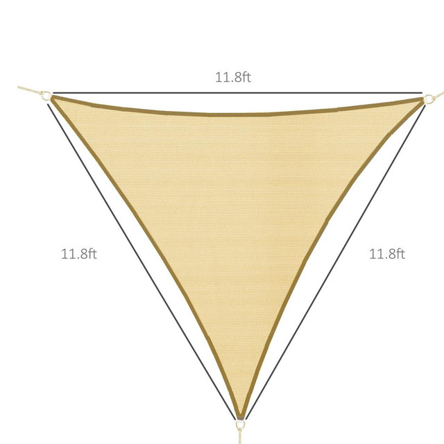 Triangle Sun Sail Shade 11.8' x 11.8' x 11.8' Sand in Patio & Garden Furniture - Image 3