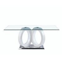 Mercer41 Modern Design Tempered Glass Dining Table
