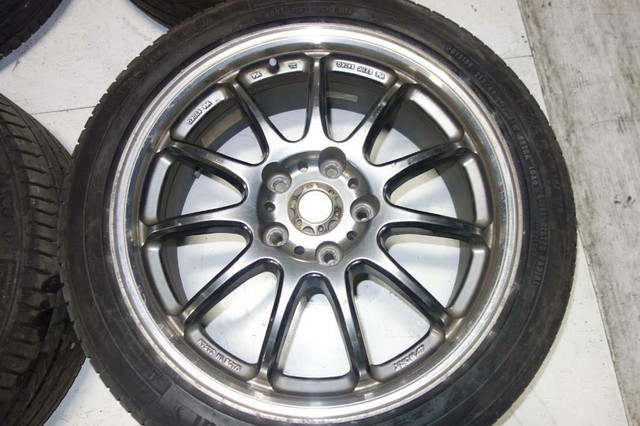 JDM Work Emotion 11r Rims Wheel Tires Genuine Mags With Center Caps 17x7 +47 5x114.3 in Tires & Rims - Image 3