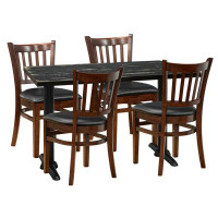 Restaurant Furniture by Barn Furniture 4-person Dining Set - Antique Black Top W/ Jr School Chair