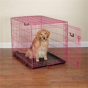 Pink Puppy Dog Crate with Pawprint Dog Crate Cover X-Small in Accessories in Ottawa / Gatineau Area