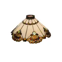 Meyda Lighting Oceanic 8.5" H x 20" W Glass Bowl Lamp Shade ( Uno ) in Blue/Beige/Red/Amber