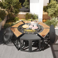17 Stories Outdoor Fire Pit With Tabel
