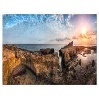 Design Art Bright African Seashore Panorama - Wrapped Canvas Photograph Print