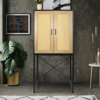 Bay Isle Home™ High Elegant Cabinet With X-Shaped Supporting Bars