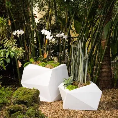 Crescent Garden Origami Resin Pot Planter