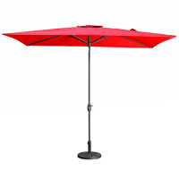wtressa 6.5FT × 10FT Patio Umbrella Outdoor Red Uv Protection