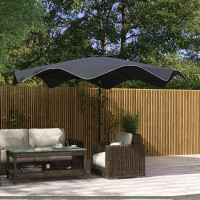 Arlmont & Co. Solar Patio Umbrella with LED and Tilt, Table Umbrella