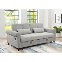Red Barrel Studio 3 In 1 Convertible Sleeper Sofa Bed, Modern Fabric Loveseat Futon Sofa Couch With Pullout Bed,2 Pillow