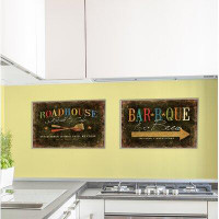Winston Porter Arata 'Roadhouse Grill, BBQ and Brew' 2 Piece Textual Art Wall Plaque Set