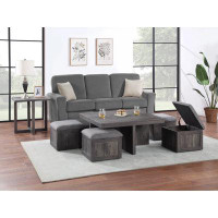 Lipoton Coffee Table with Storage Stools and End Table Set