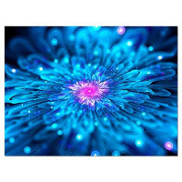 Design Art 'Magical Blue Glowing Flower' Graphic Art on Wrapped Canvas