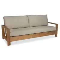 Birch Lane™ Hazleton 85" Wide Outdoor Teak Patio Sofa with Cushions