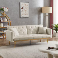 Mercer41 Convertible Futon Sofa Bed, Modern Reclining Futon Loveseat Couch With 2 Pillowa Sleeper Sofa For Dorm Room Liv