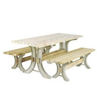 August Grove Amariyanna Plastic Picnic Bench — Outdoor Tables & Table Components: From $99