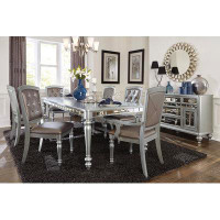 Rosdorf Park Orsina Silver Mirrored Extendable Dining Set