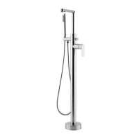 DAX Hot Single Handle Floor Mounted Tub Filler Trim with Hand Shower