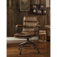 Ceballos Harith Office Chair In Vintage Whiskey Top Grain Leather{24