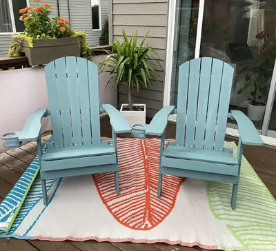 Outdoor Folding Teal Adirondack Patio Garden Backyard Lounge Chair