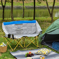 Camping Chair 62.2" L x 30.7" W x 39.4" H Blue, Grey & Yellow
