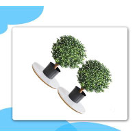 Primrue Artificial Topiaries Boxwood Topiary Ball Tree Front Porch UV Resistant Potted Plants Tree