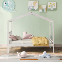 Harper Orchard Minimalist Style Twin Size Bed with Wooden Frame for Bedroom