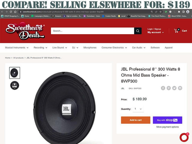 JBL® 8WP300 Subwoofer Speaker in Speakers - Image 3