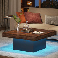 Millwood Pines Square LED Coffee Table Farmhouse Coffee Table