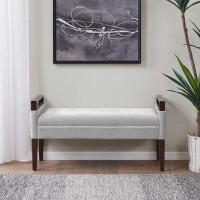 Latitude Run® Upholstered Accent Bench with Solid wood and cane Arm