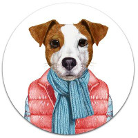 Design Art 'Funny Jack Russell in Formal Suit' Graphic Art Print on Metal