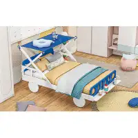 Zoomie Kids Alannie Platformbed, Storage Bed, Car Bed with Ceiling Cloth, Headboard and Footboard