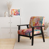 Design Art Hardedge Pastel Symetry I - Upholstered Modern Arm Chair
