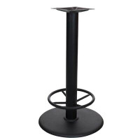 BFM Seating Stamped Steel 22" Round Table Base, Bar Height with Foot Rest