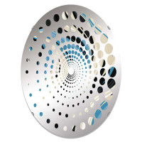 Design Art Black And Blue Zebra Stripes - Spiral Dot Decorative Mirror Oval