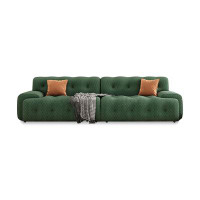 MABOLUS 94.49" Army green Knitted fabric Modular Sofa cushion couch