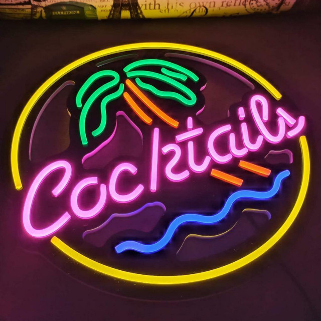 NEW NEON LED WALL SIGN COCKTAILS 228436 in Other in Alberta - Image 2