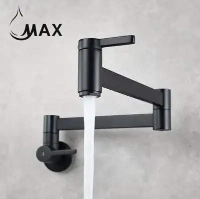 Pot Filler Faucet Double Handle Classic Wall Mounted 20 With Accessories Matte Black Finish