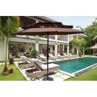 Latitude Run® 3-Tiers Outdoor Patio Umbrella With Crank And Tilt And Wind Vents