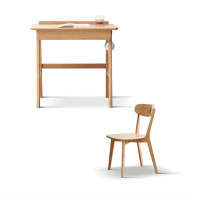 Hokku Designs 31.5" burlywood Rectangular Solid Wood Desk,1-drawer