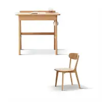 Hokku Designs 31.5" burlywood Rectangular Solid Wood Desk,1-drawer
