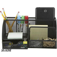 SR-HOME Supplies And Accessories Storage For Office Desk With Mail Sorter, Sticky Note Pad Holder, Pencil And Pen Basket